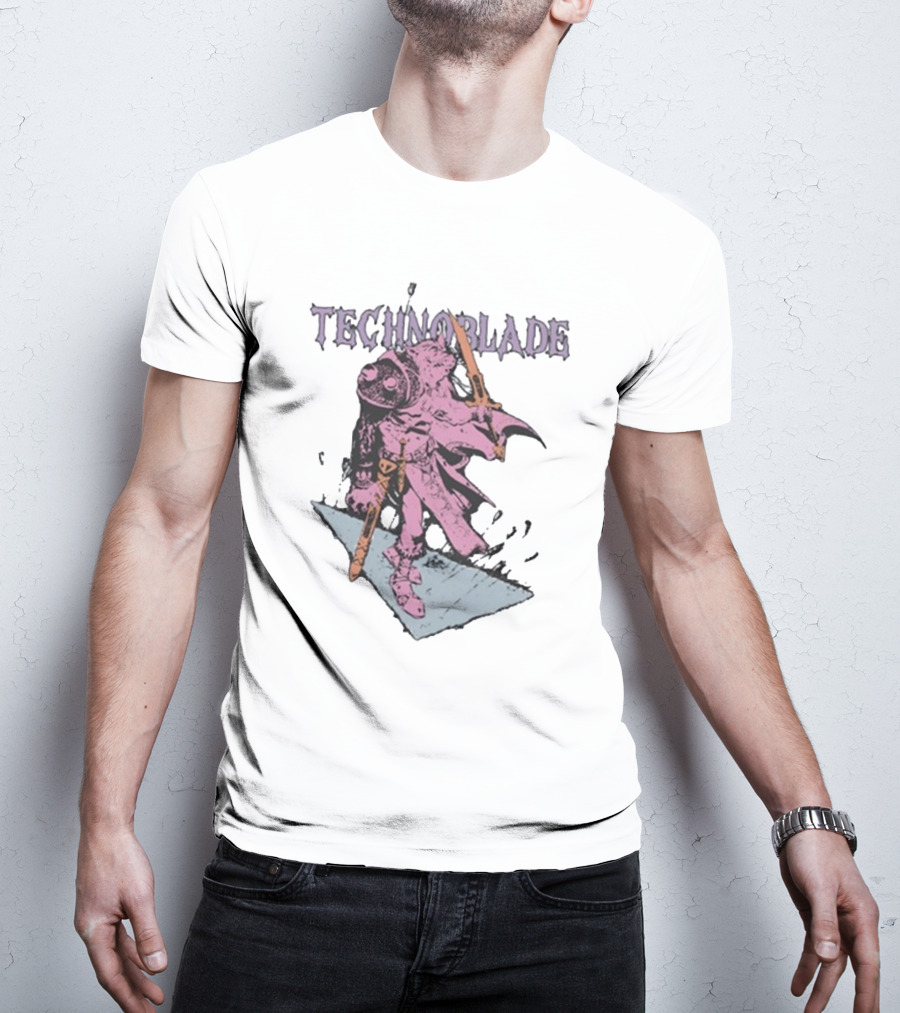 Technoblade Blood God Knight With Sword And Shield T-Shirt