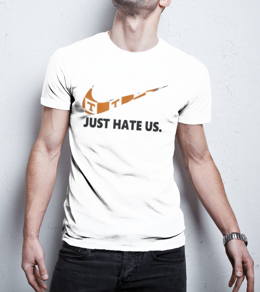Tennessee Volunteers Just Hate Us Nike Swoosh Parody T-Shirt