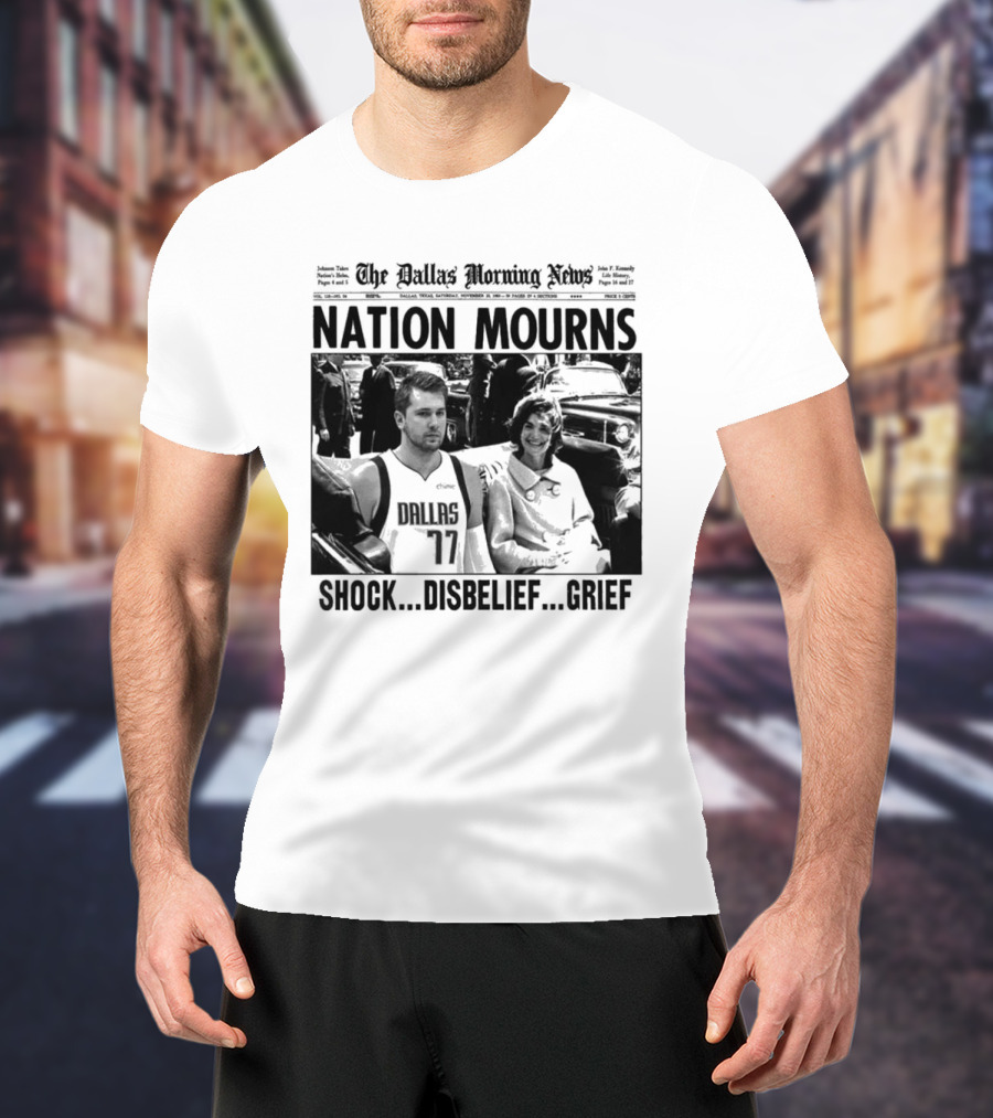 The Dallas Morning News Nation Mourns Shock Disbelief Grief Basketball Player And Smiling Woman T-Shirt