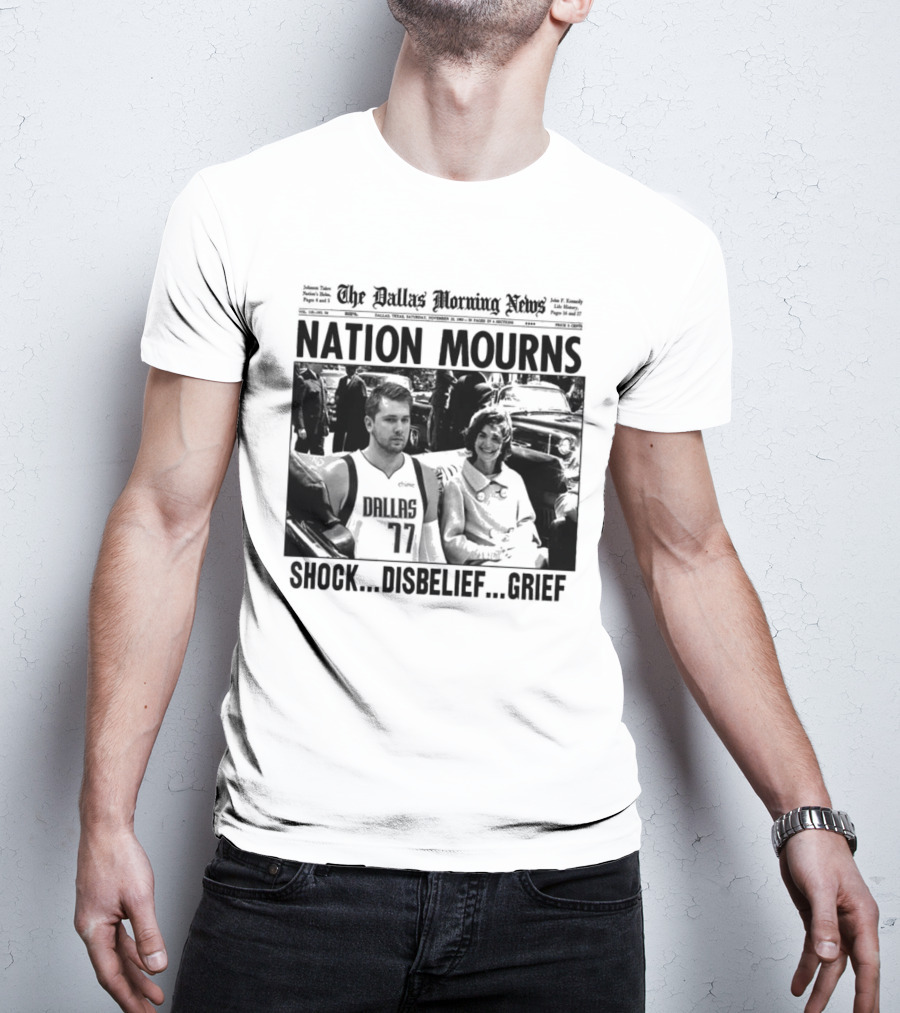 The Dallas Morning News Nation Mourns Shock Disbelief Grief Basketball Player And Smiling Woman T-Shirt