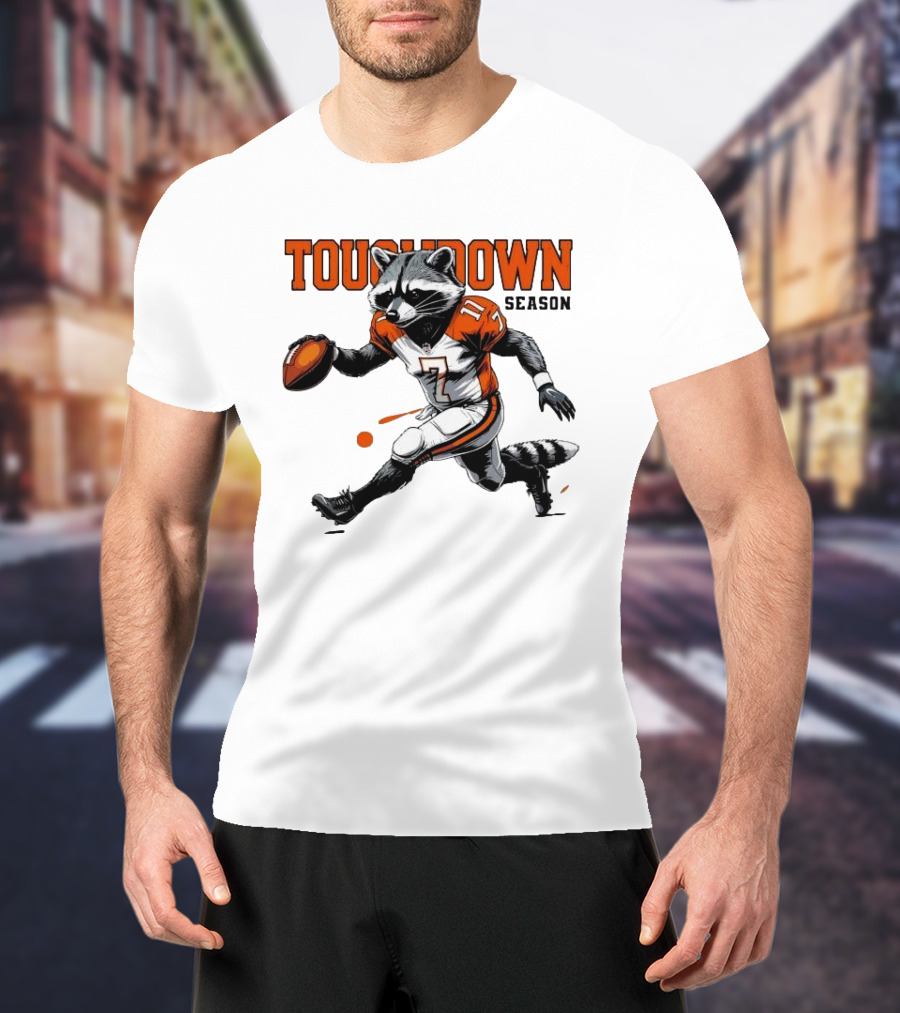 Touchdown Season Raccoon Football Fun T-Shirt
