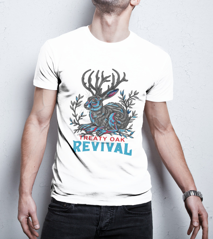 Treaty Oak Revival Jack Rabbit Psychedelic Colorful Illustration T-Shirt