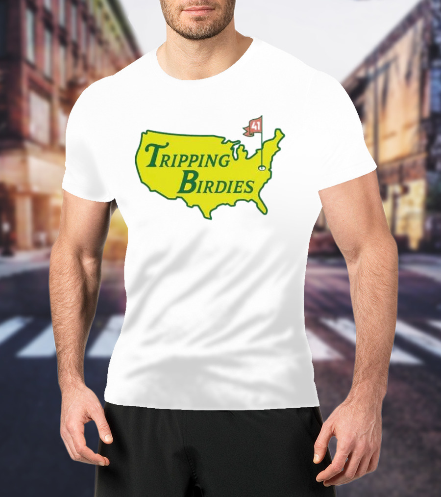 Tripping Birdies USA Map Masters Golf Flag 41 T-Shirt