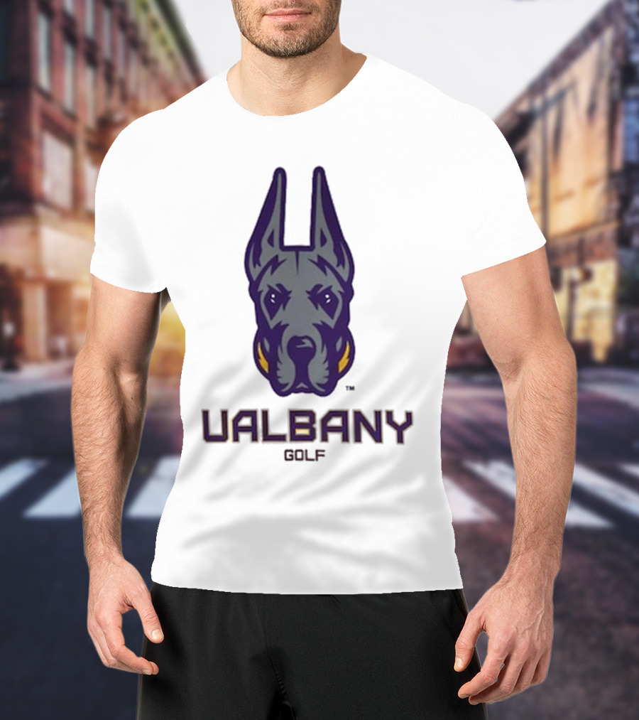 UAlbany Great Danes Golf Head Logo T-Shirt