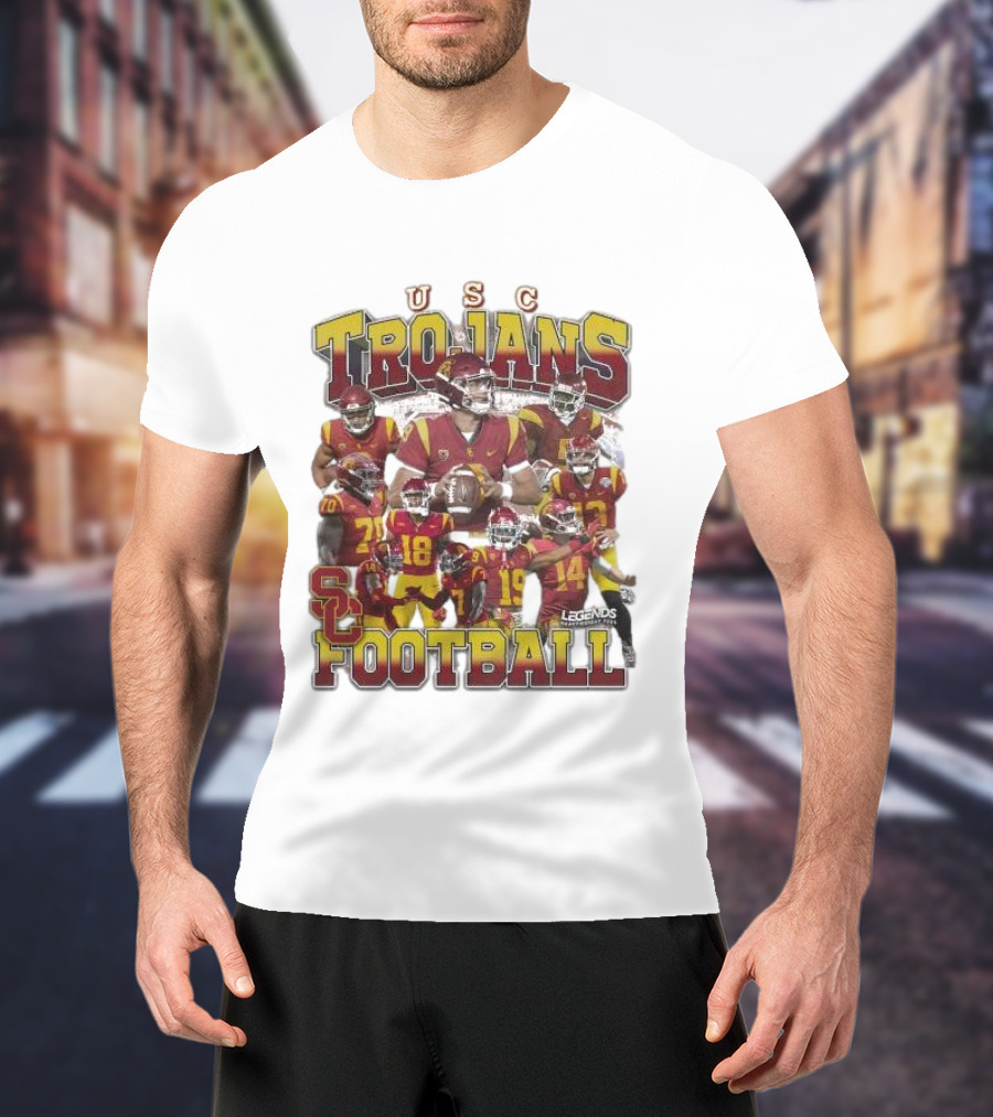 USC Trojans Football Legends Heavy Weight Players Collection T-Shirt