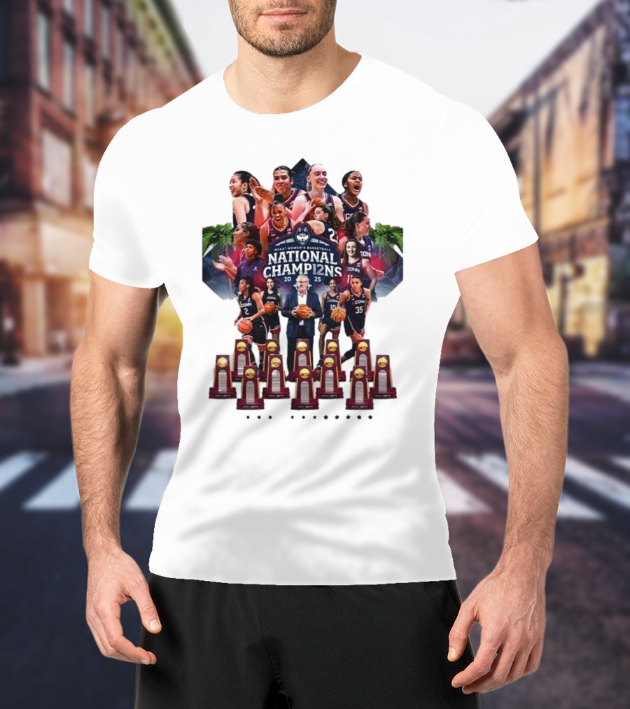 UConn Women's Basketball National Champ12ns 2025 NCAA 12th Title Celebration T-Shirt