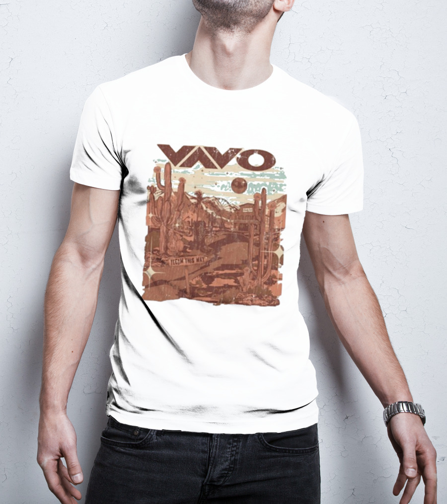 Vavo Cactus Desert Scene Neon Honky Tonk Midweight T-Shirt