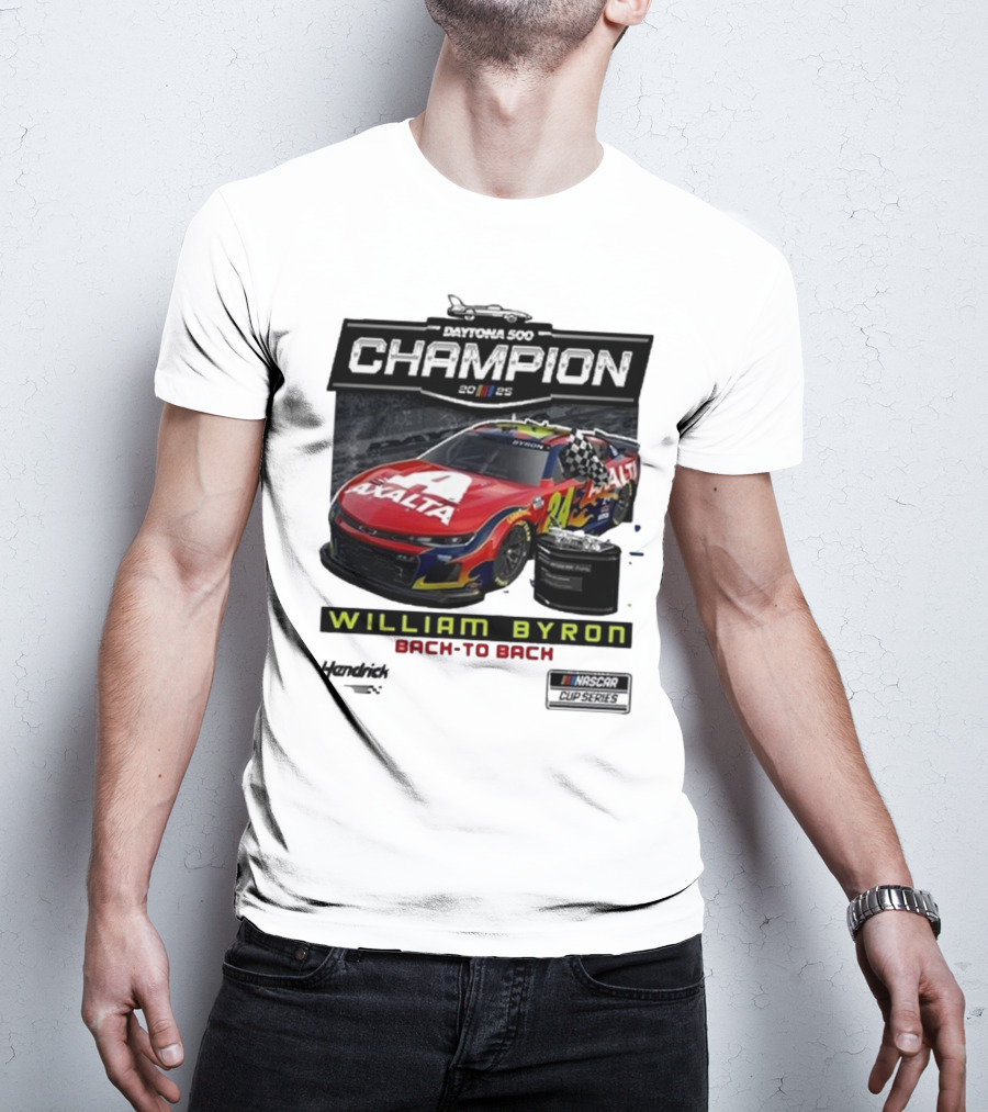 Daytona 500 Champion 2025 William Byron Back To Back NASCAR Cup Series T-Shirt