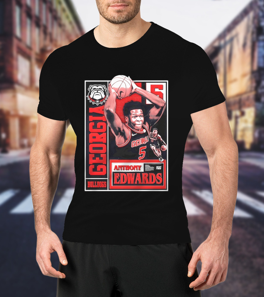 Anthony Edwards Georgia Bulldogs Basketball 5 NBA Draft T-Shirt