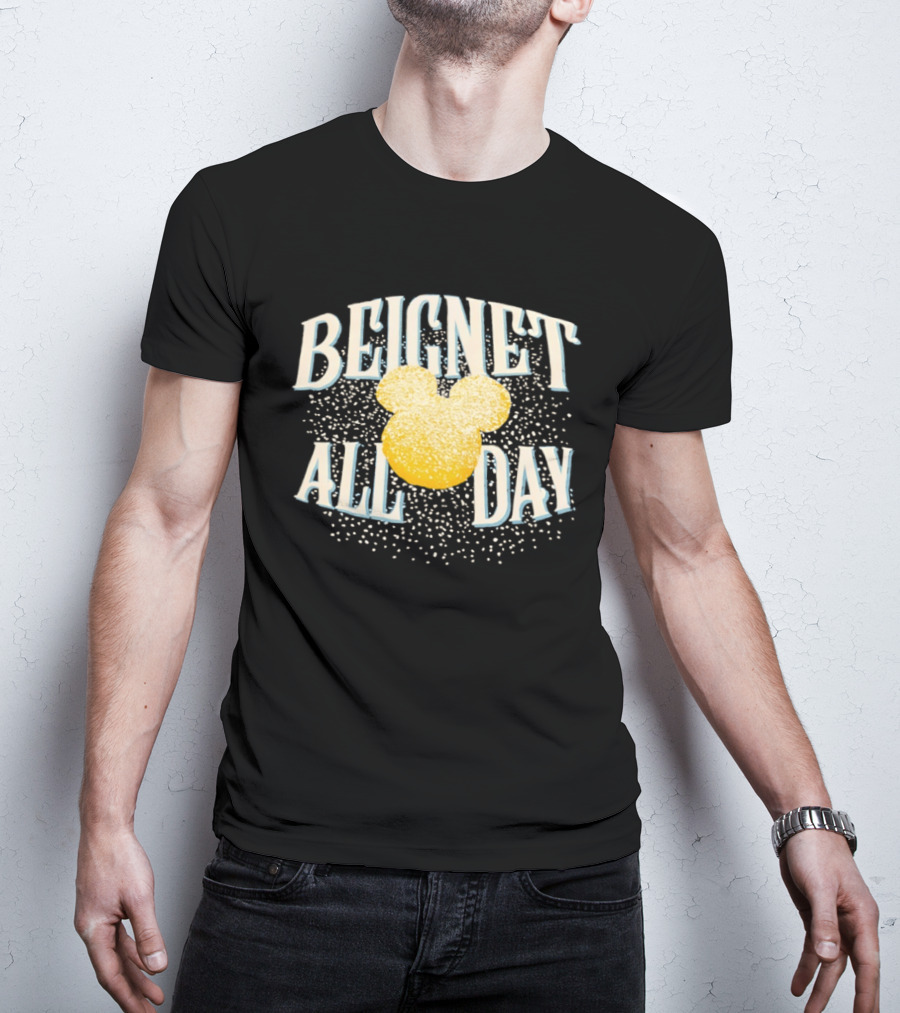 Disney Beignet All Day Mickey Mouse Powdered Sugar Delight T-Shirt