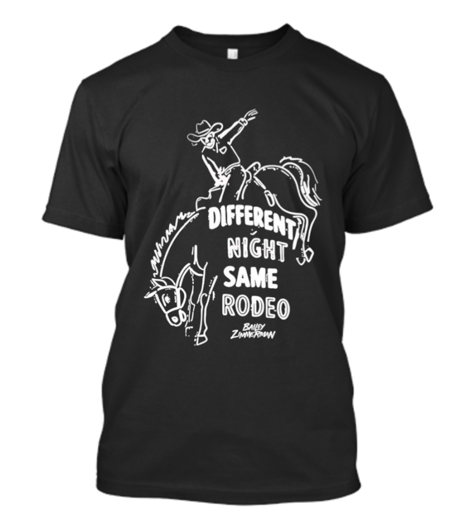 Bailey Zimmerman Different Night Same Rodeo Riding Horse T-Shirt