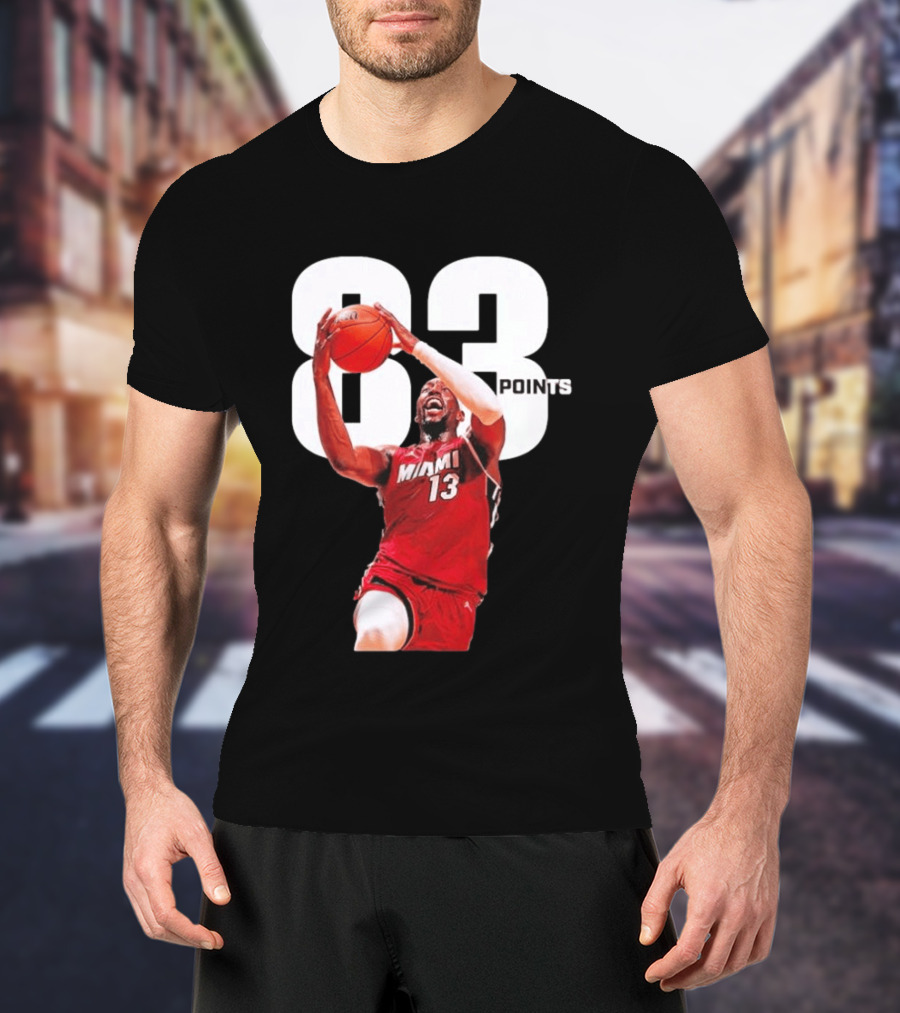 Bam Adebayo Miami 13 Scores 83 Points Passing Kobe Bryant's Single Game Record T-Shirt