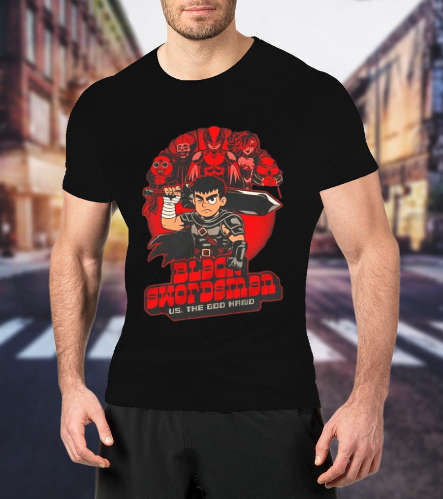 Berserk Black Swordsman Vs The God Hand Scott Pilgrim Vs The World Fusion T-Shirt