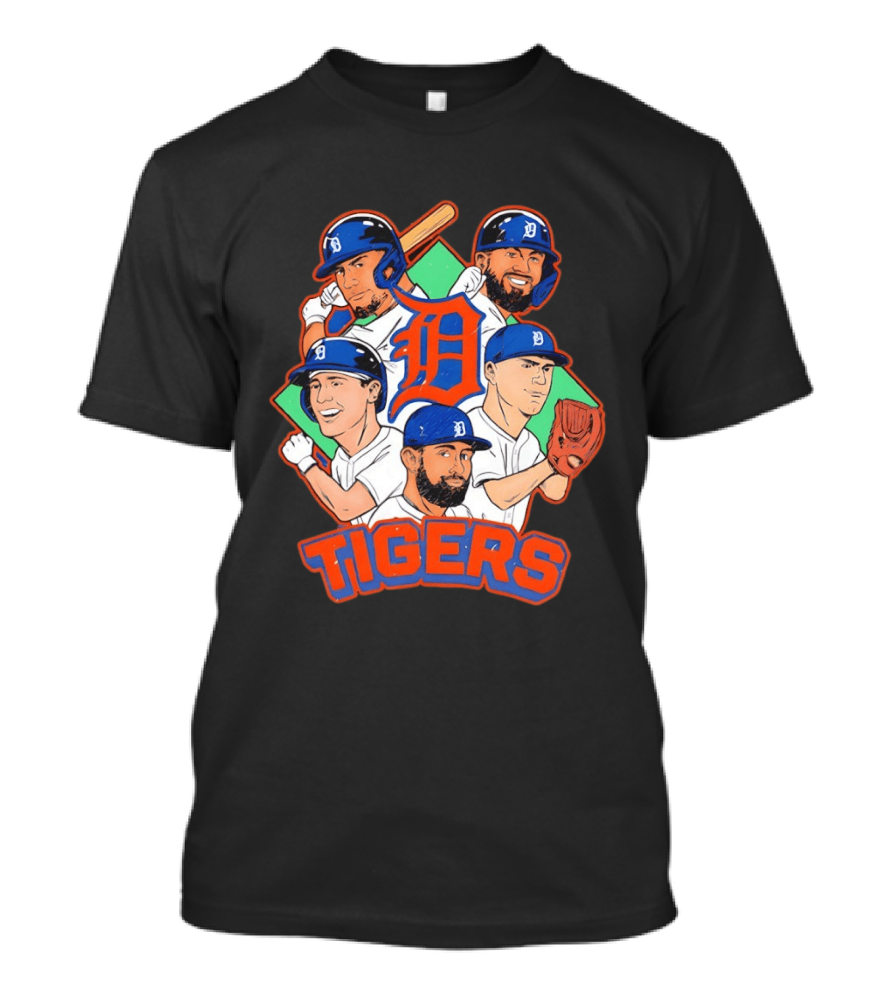 Caricature Tiger Players 2026 Detroit Baseball Big 5 T-Shirt
