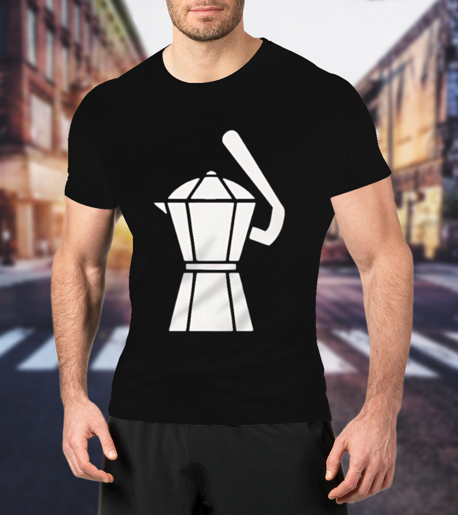 Espresso Baseball Coffee Filter Moka Pot Shape T-Shirt