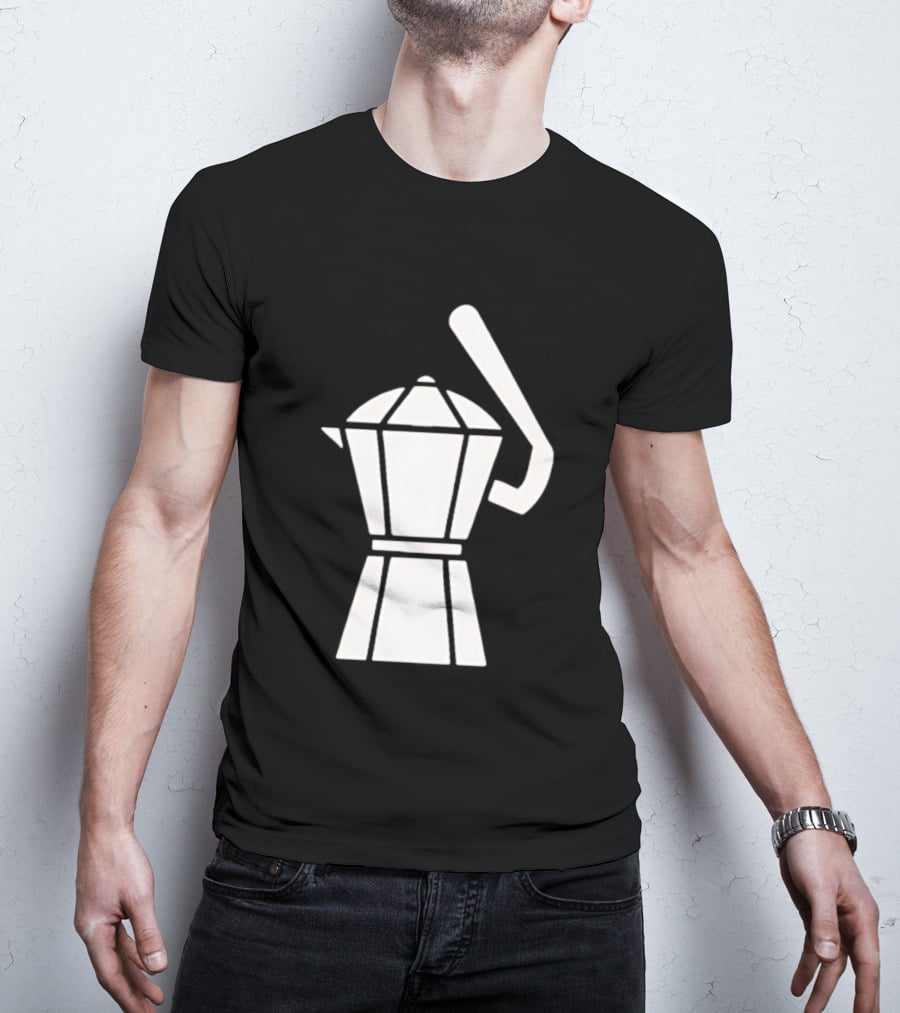 Espresso Baseball Coffee Filter Moka Pot Shape T-Shirt