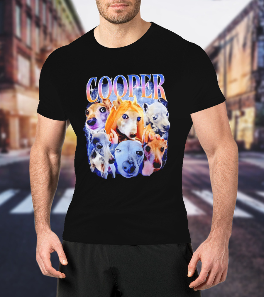 Cooper Dog Collage Colorful Lightning Effects T-Shirt