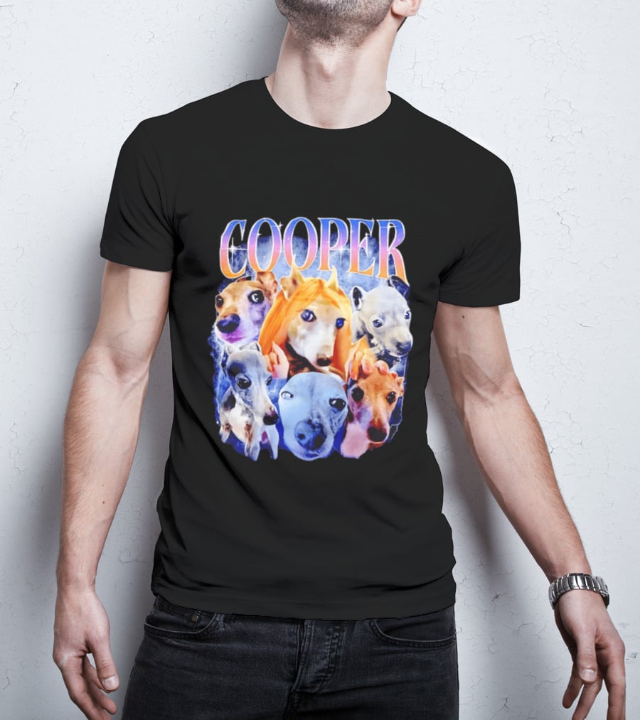 Cooper Dog Collage Colorful Lightning Effects T-Shirt