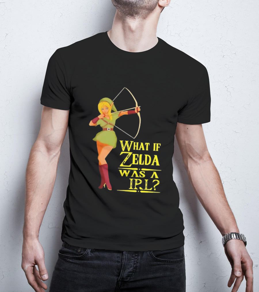 What If Zelda Was A Girl Female Elf Holding A Bow T-Shirt