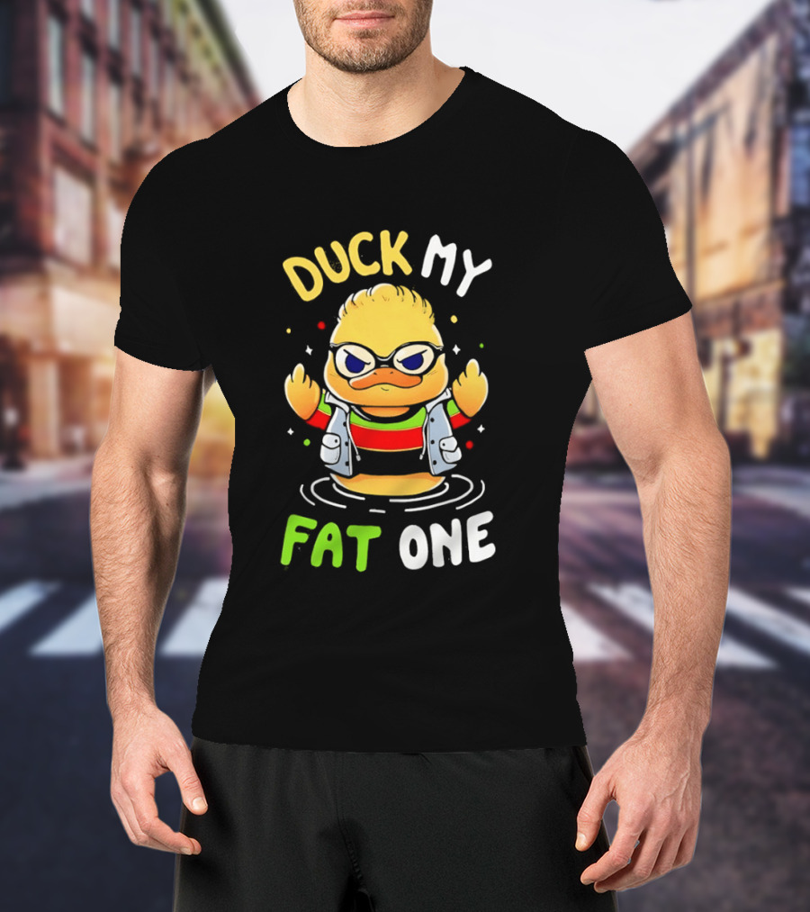 Duck My Fat One Middle Finger Delightful Derek X Duck T-Shirt