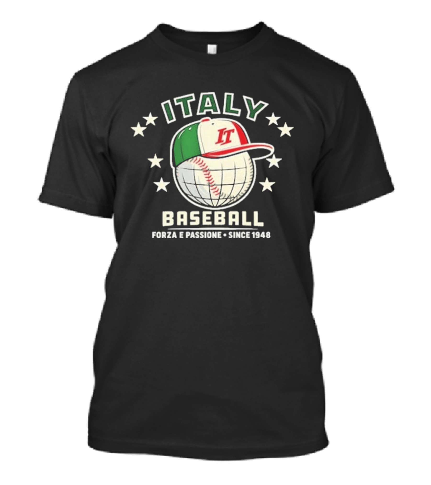Italy Baseball Cap Forza E Passione Since 1948 Stars T-Shirt
