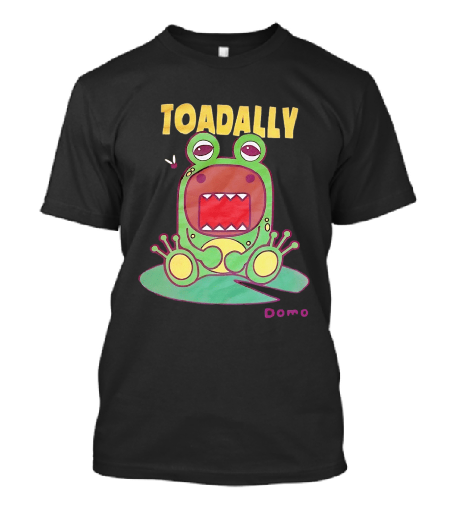 Toadally Domo Cartoon Frog With Red Mouth And Butterfly T-Shirt