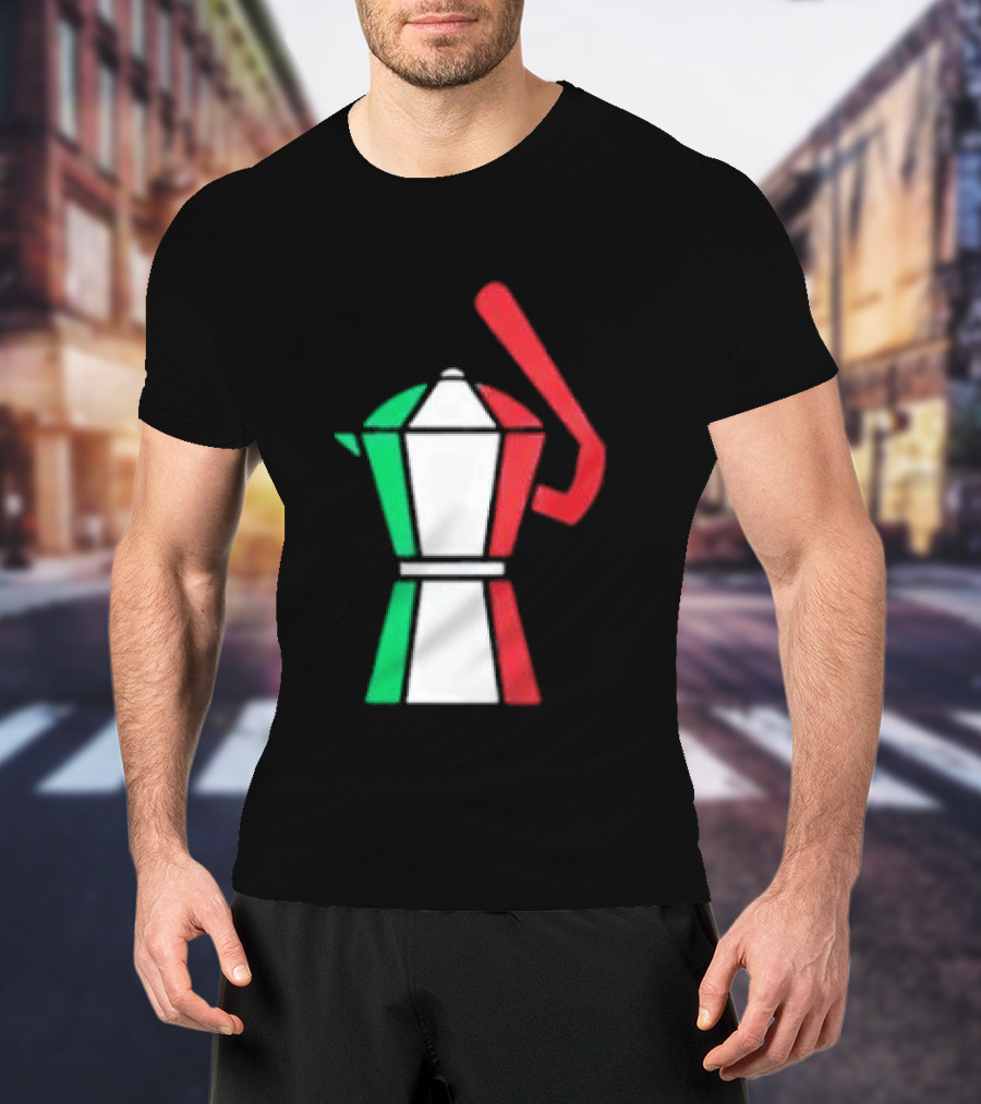 Italian Flag Moka Coffee Pot Icon Italy T-Shirt