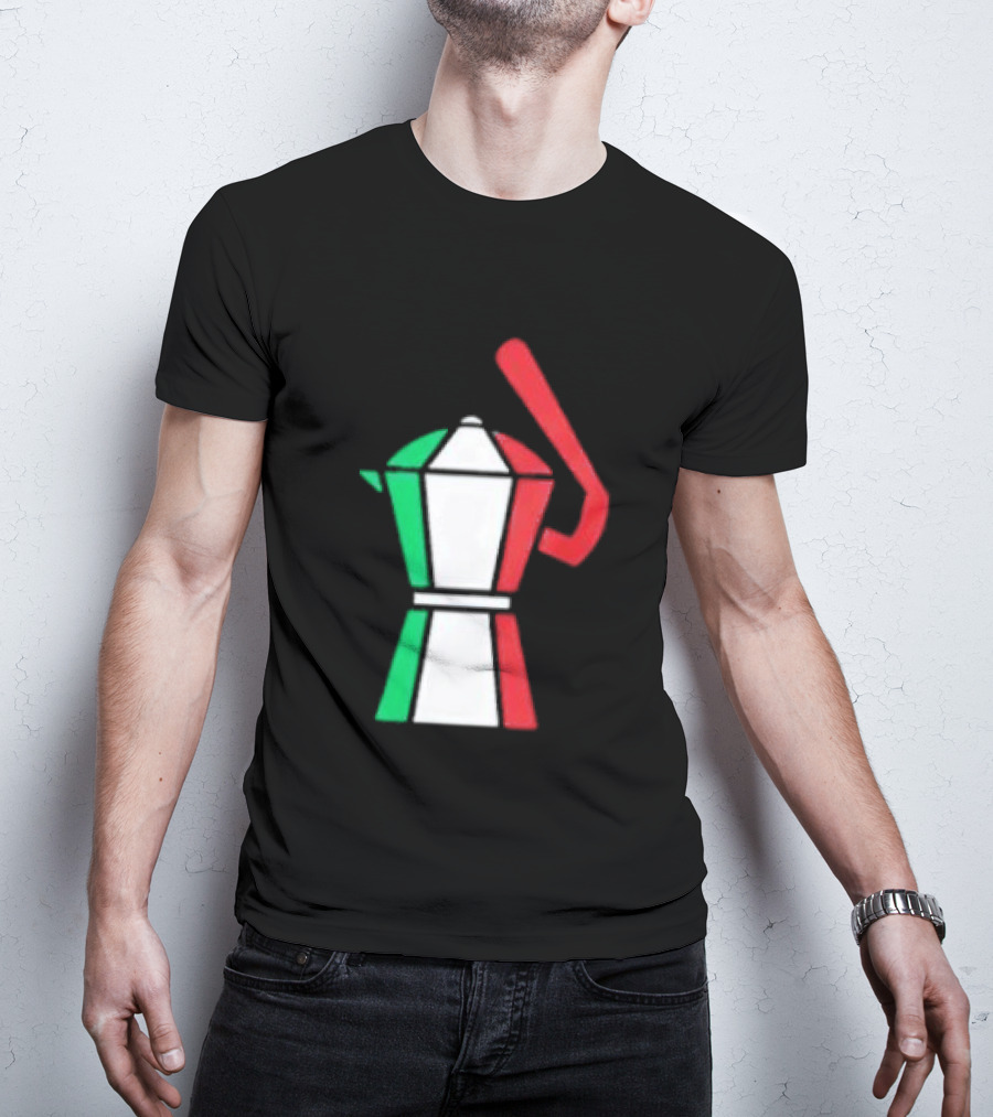 Italian Flag Moka Coffee Pot Icon Italy T-Shirt