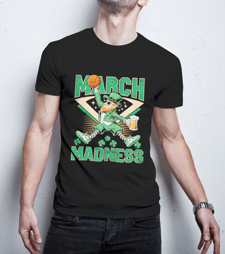Leprechaun March Madness Basketball St. Patrick's Day Celebration T-Shirt