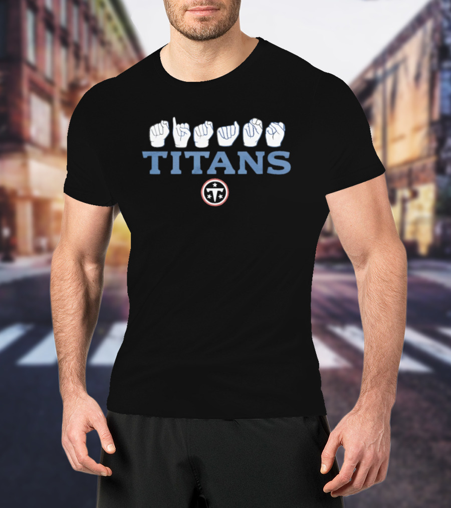 Love Sign Tennessee Titans National Football League Center Chest T-Shirt