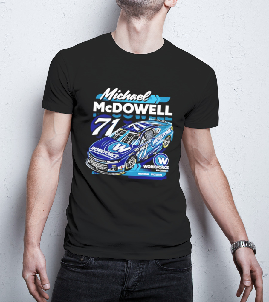 Michael McDowell 71 Workforce Racing Car NASCAR Team Racing T-Shirt