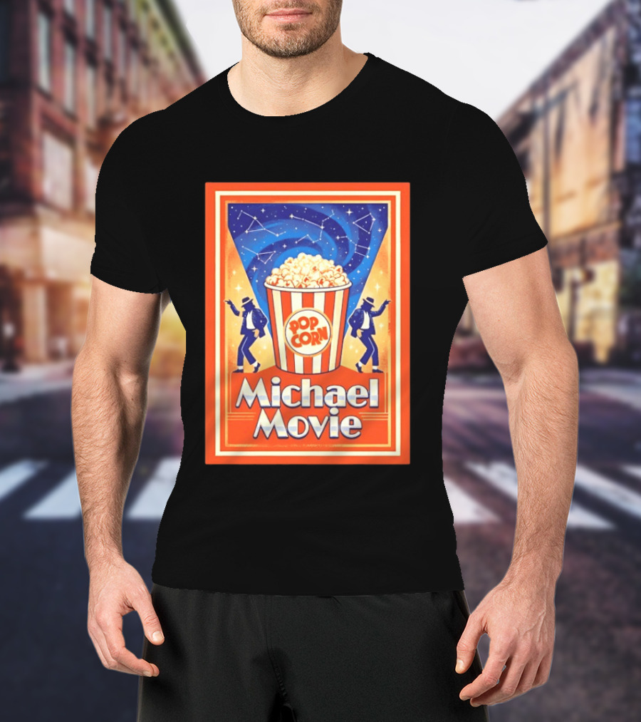 Michael Movie 2026 Popcorn Constellations Retro Dance Stars T-Shirt