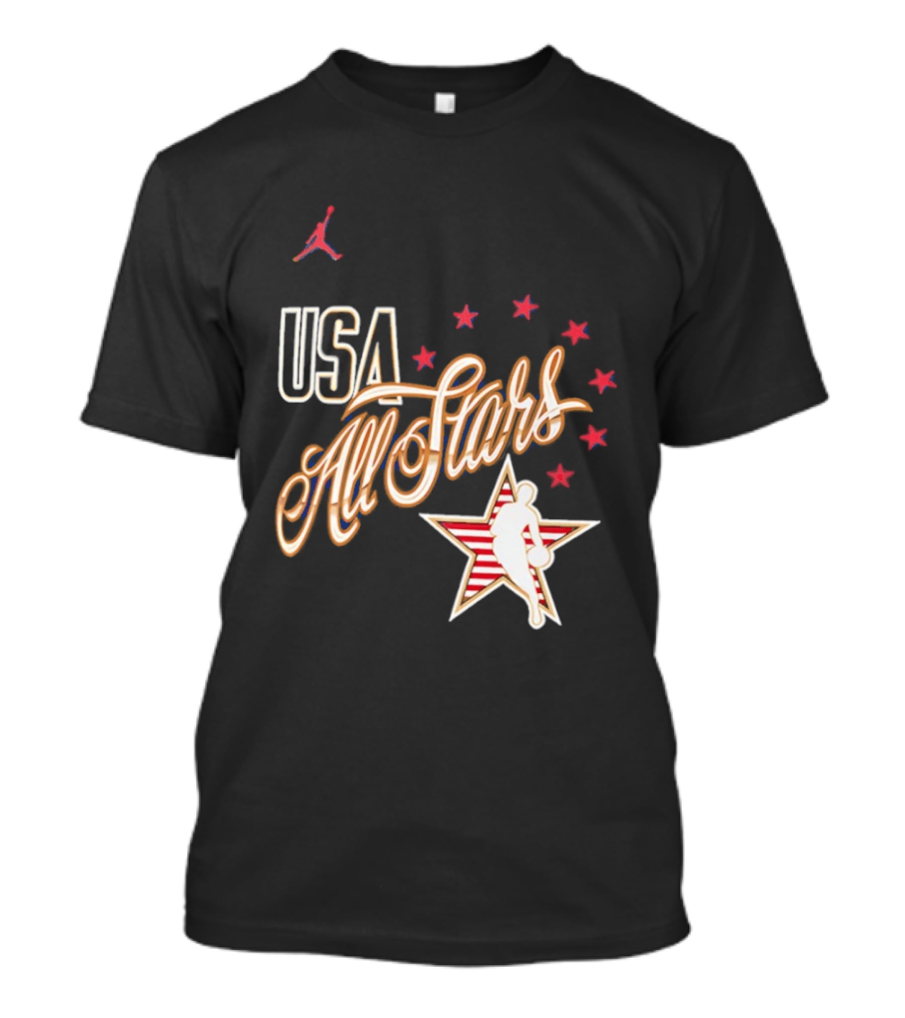 USA All Stars Basketball Red Stars Patriotic T-Shirt