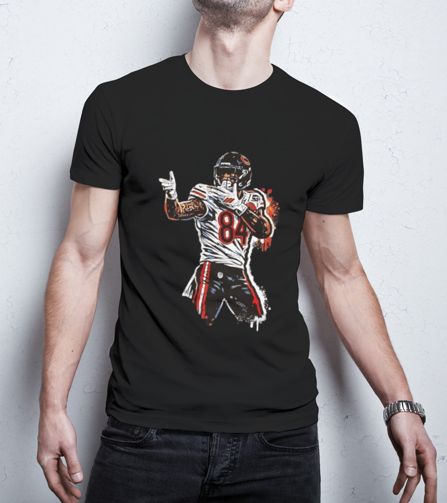 Number 84 Chicago Bears Football Player Action Pose T-Shirt