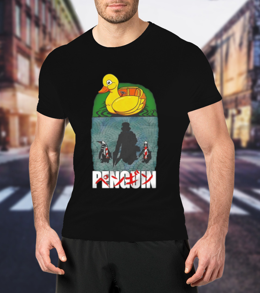 Penguin Oswald Cobblepot Walking Toward Duck Akira T-Shirt