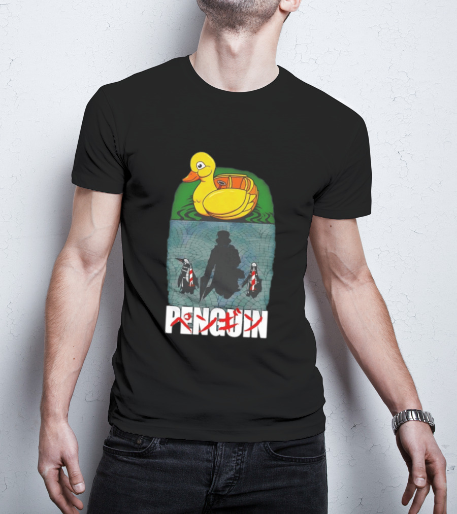 Penguin Oswald Cobblepot Walking Toward Duck Akira T-Shirt