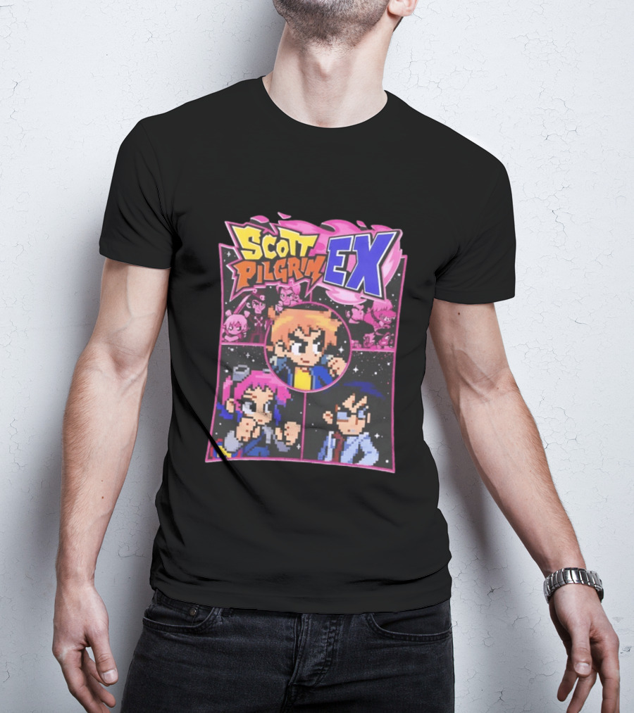 Scott Pilgrim EX Pixel Art Character Grid T-Shirt