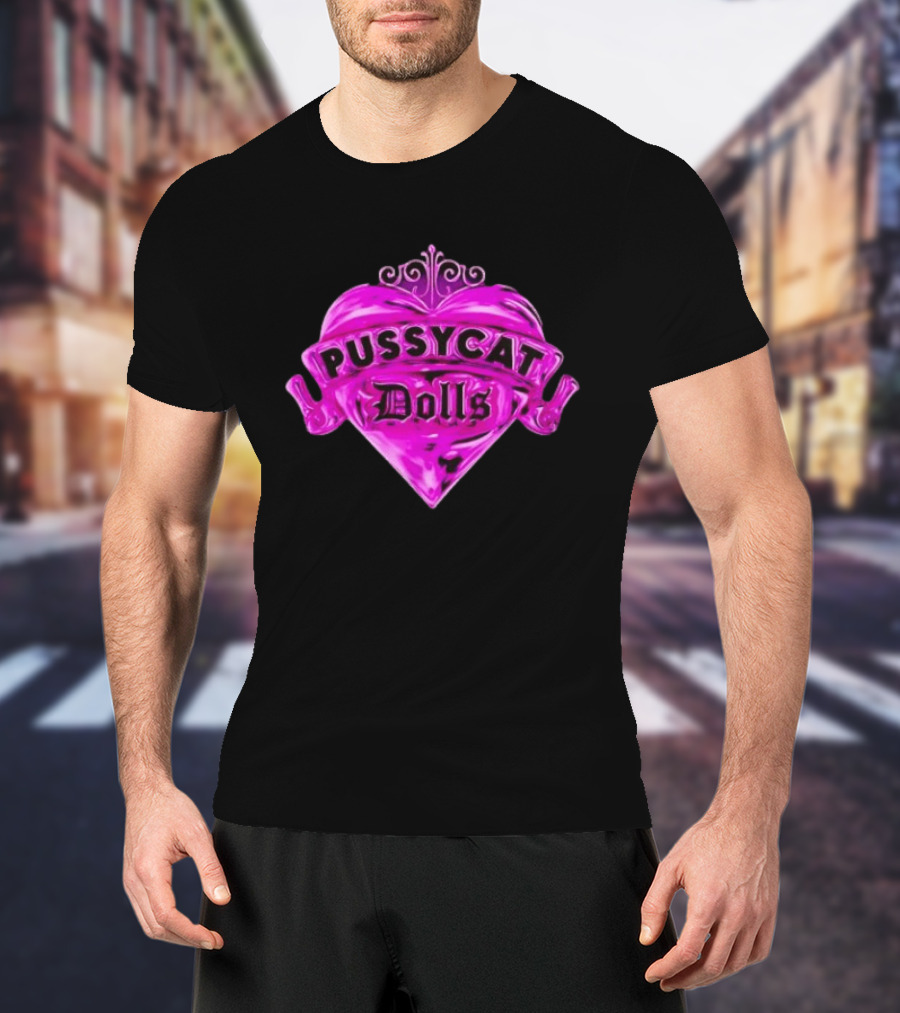 Pussycat Dolls Pink Heart Emblem Fashion T-Shirt