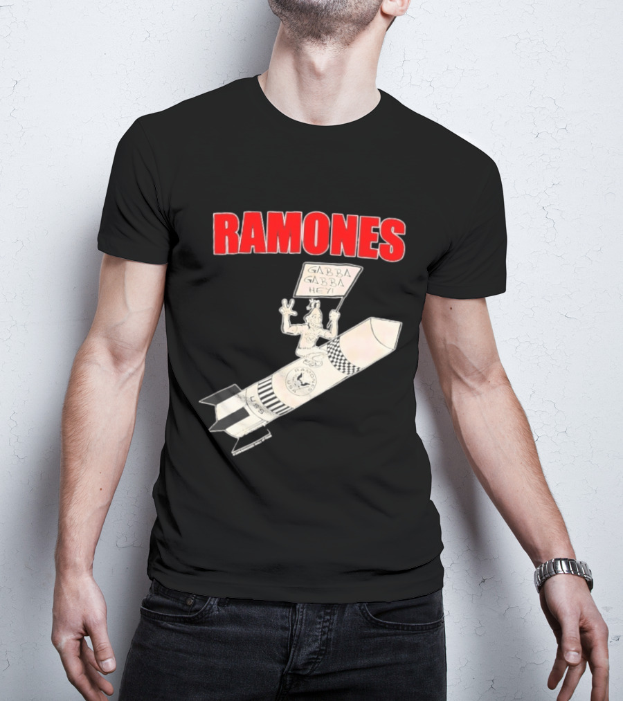 Ramones Gabba Gabba Hey USS Rocket Cartoon T-Shirt