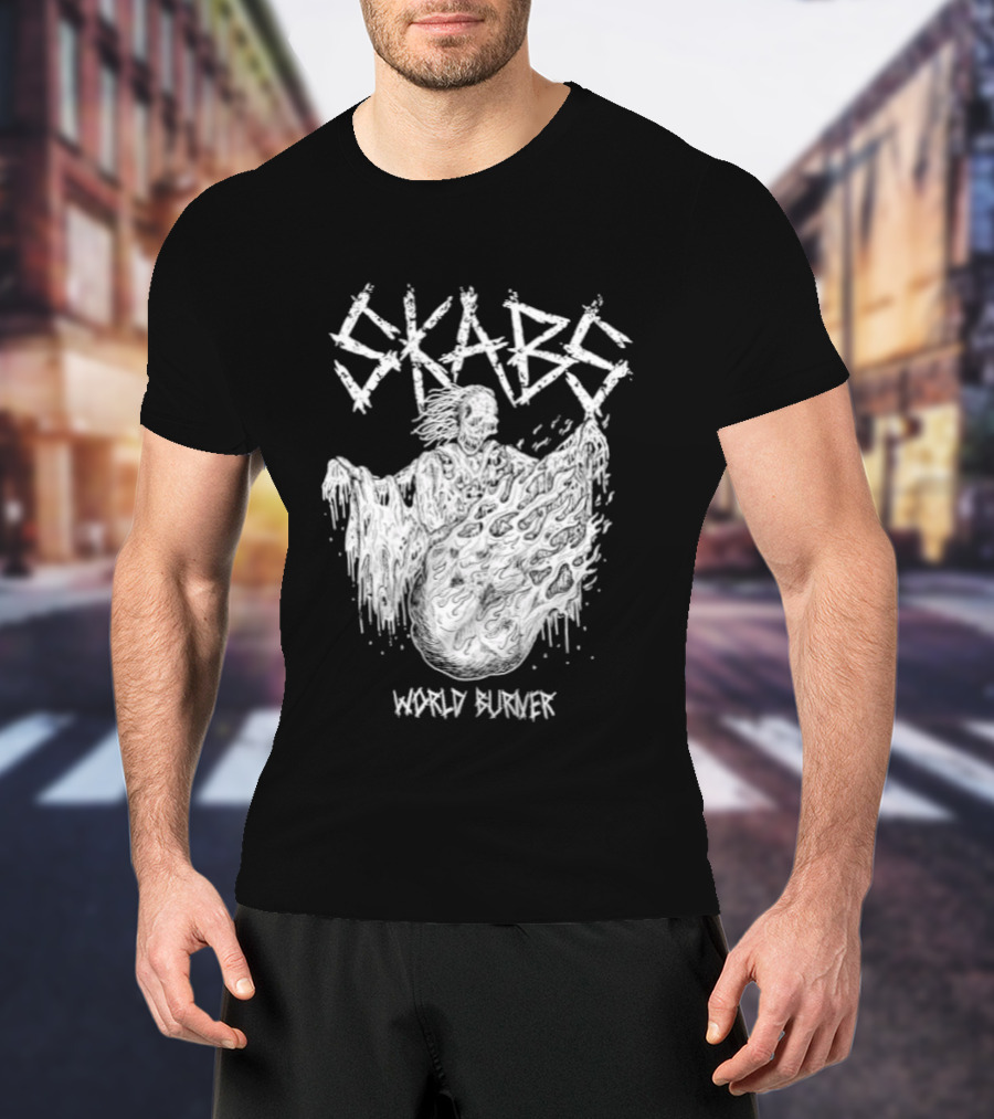SKABS World Burner Skeleton Phantom Graffiti T-Shirt