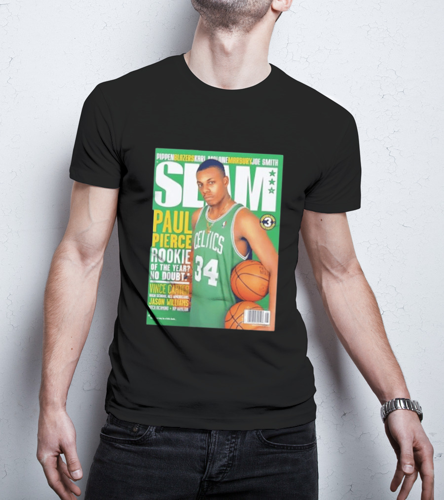 SLAM Paul Pierce Rookie Of The Year Celtics Vince Carter NBA Basketball Magazine Cover T-Shirt