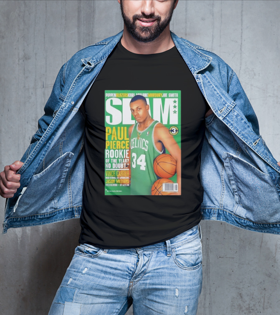 SLAM Paul Pierce Rookie Of The Year Celtics Vince Carter NBA Basketball Magazine Cover T-Shirt