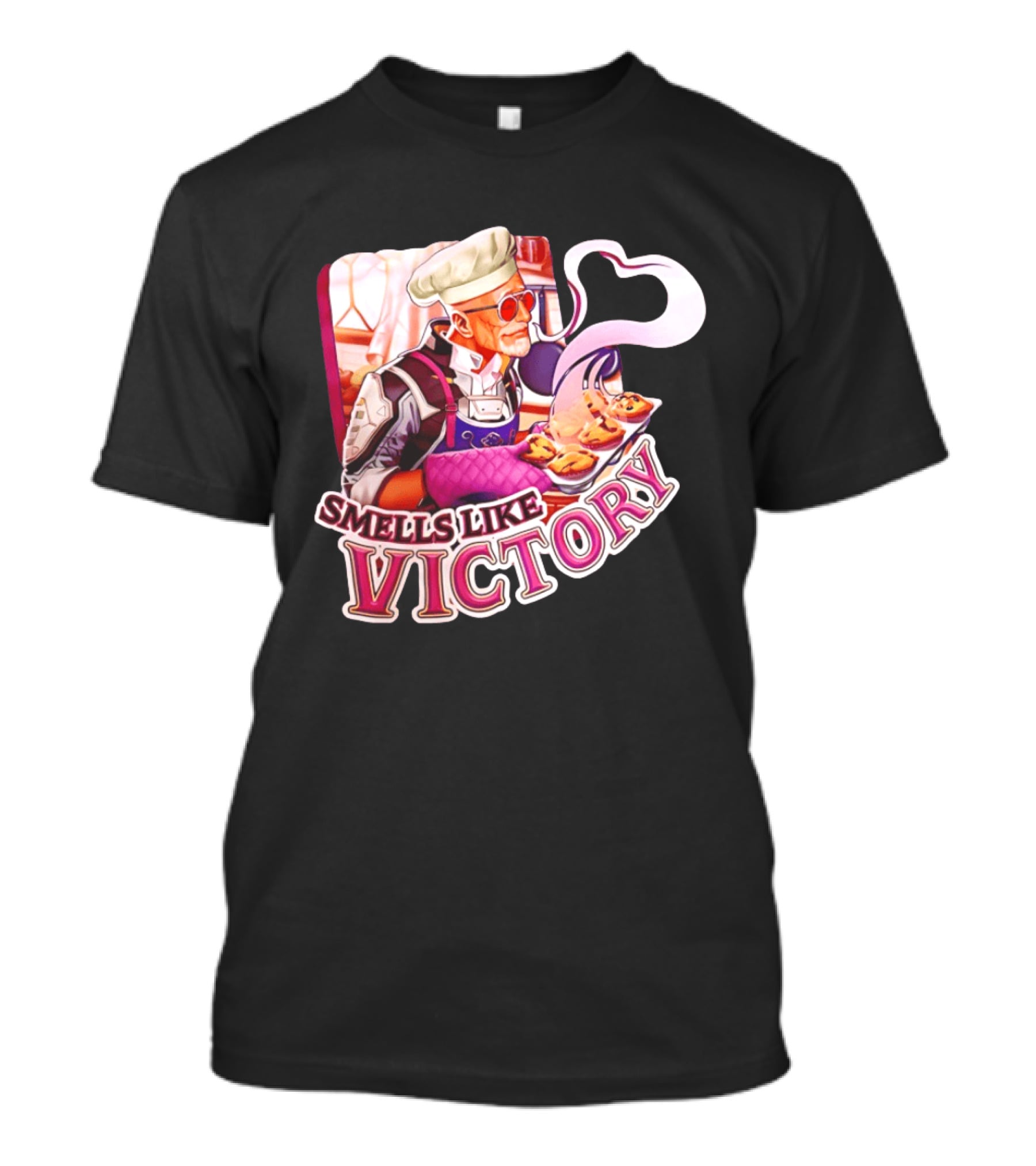 Smells Like Victory Chef Holding Tray Of Freshly Baked Pies In Futuristic Kitchen T-Shirt