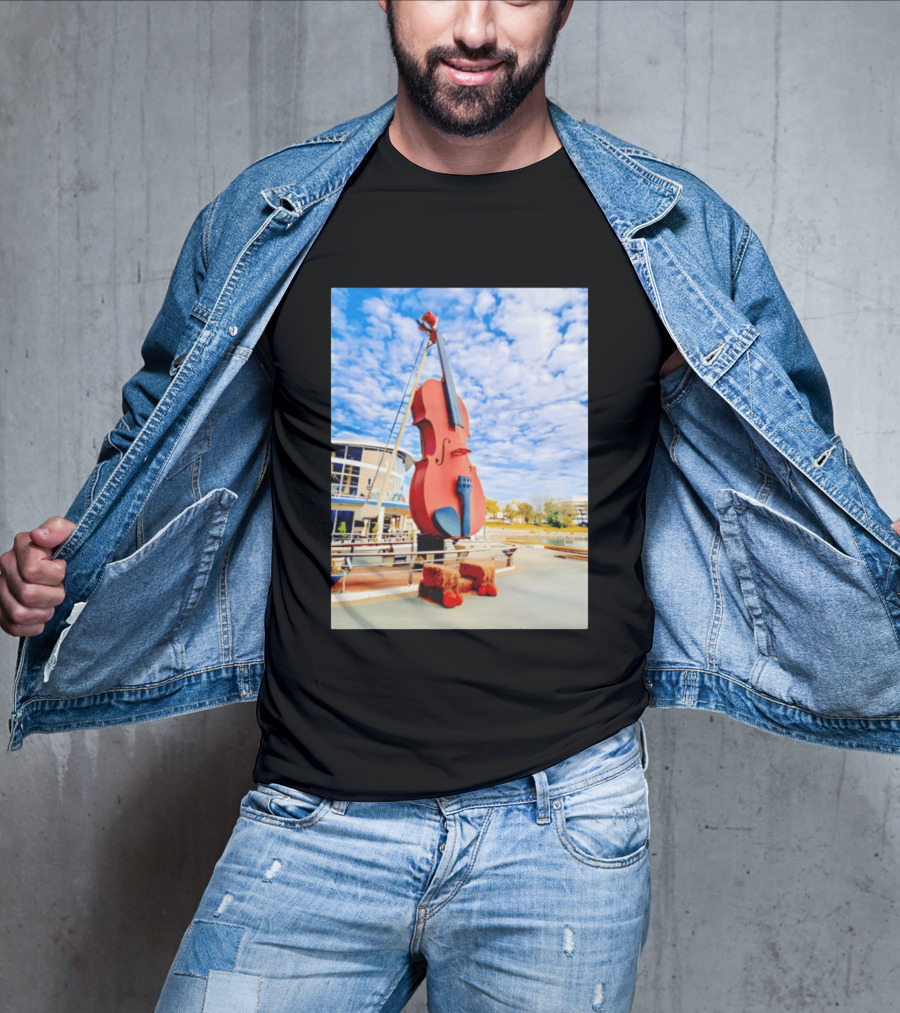 The Big Fiddle At Port Of Sydney Nova Scotia Canada Iconic Landmark T-Shirt