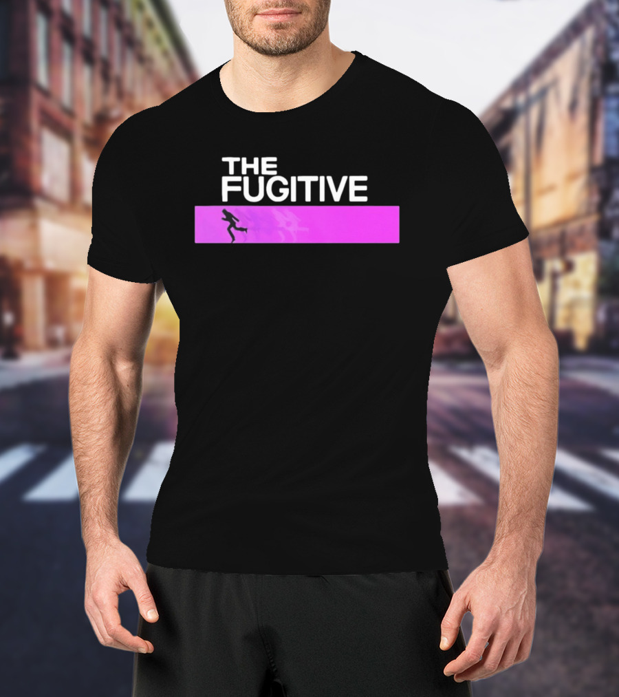 The Fugitive Silhouette Running On Purple Bar T-Shirt