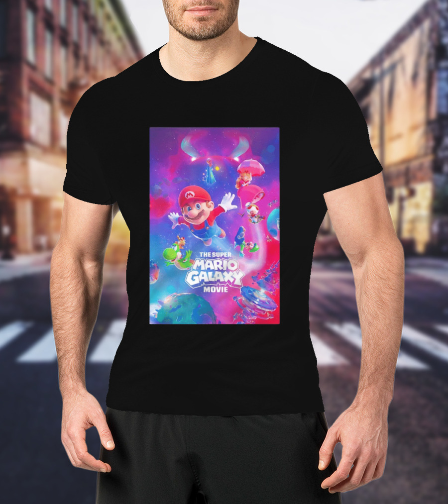 The Super Mario Galaxy Movie Adventure Featuring Iconic Characters T-Shirt