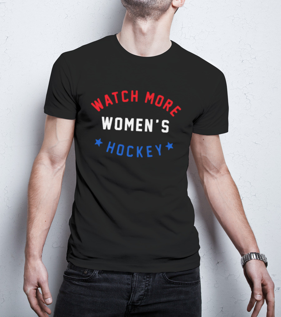 More Women's Hockey Bold Patriotic Colors Stars T-Shirt