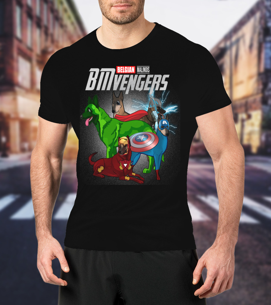 Belgian Malinois BMVengers Superhero Team-Up T-Shirt
