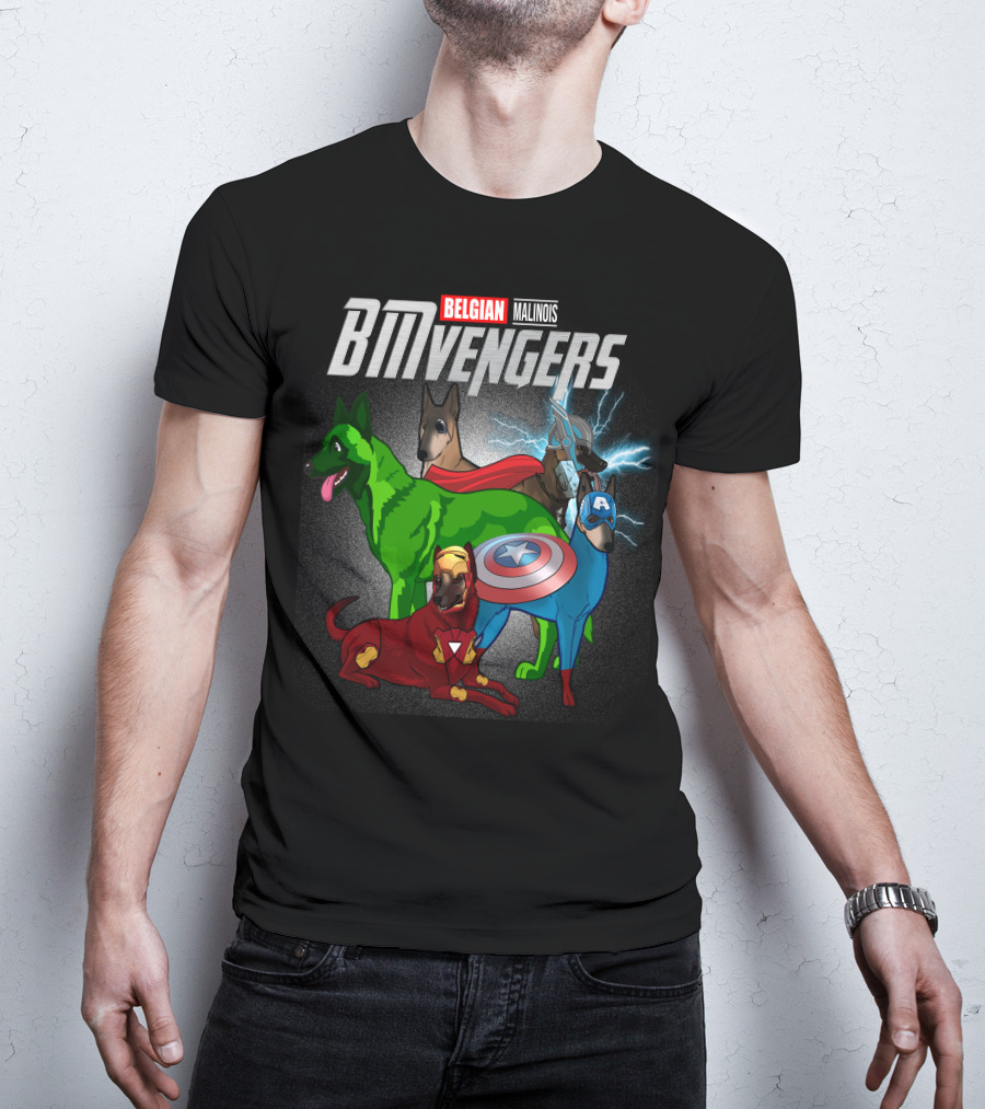 Belgian Malinois BMVengers Superhero Team-Up T-Shirt