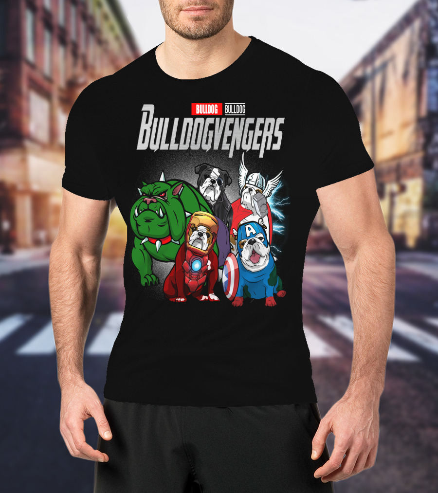 Bulldog Bulldogvengers Hulk Iron Man Captain America Thor T-Shirt